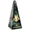 Grooved Obelisk Award - Green Marble (8"x4")